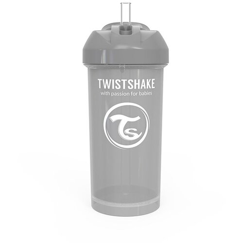 Twistshake bočica sa slamkom 360ml 6+m Pastel Pastel Grey Slike