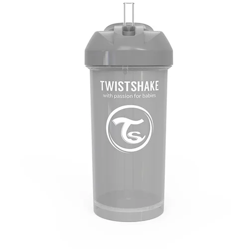 Twistshake bočica sa slamkom 360ml 6+m Pastel Pastel Grey