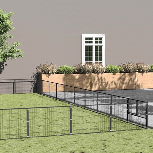  Kavez za pse crni 100 m&sup2; čelični Cijene