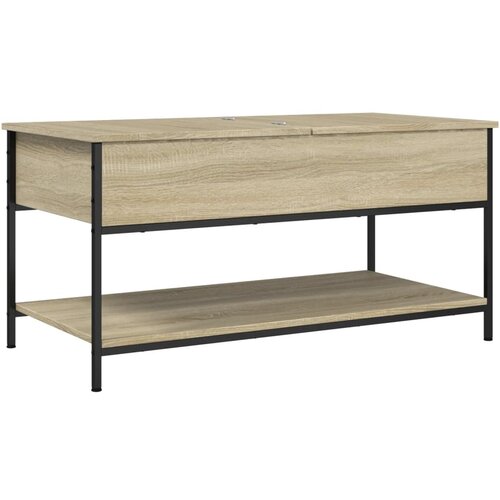 Maison Chic Klubska mizica - kavna mizica - Nizka mizica sonoma hrast 100x50x50 cm inž. les in kovina, (21752561) Slike