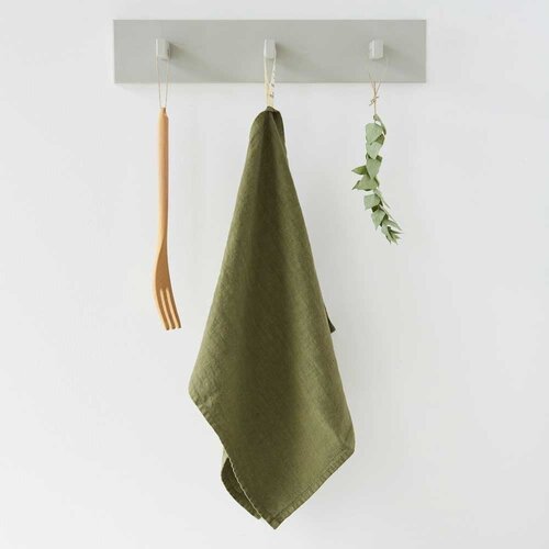 Linen Tales Olivnozelena lanena krpa, 65 x 45 cm Slike