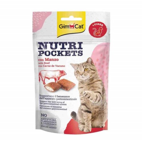 Gimcat NUTRI POCKETS GOVEDINA I SLAD POSLASTICA ZA MACKE 60 g Cene