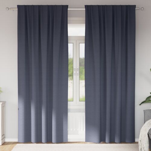 VidaXL Zavjese za zamračivanje 2 pcs Antracit 245 x 140 cm Poliester Slike
