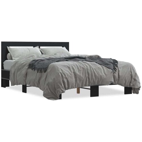  Okvir za krevet crni 135x190 cm konstruirano drvo i metal Cene