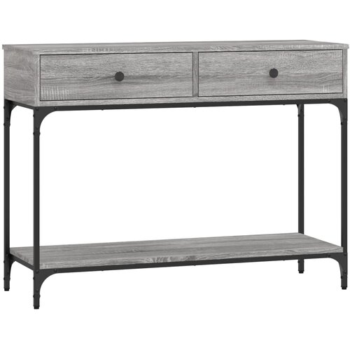  Konzolni stol siva boja hrasta 100x34,5x75 cm konstruirano drvo Slike