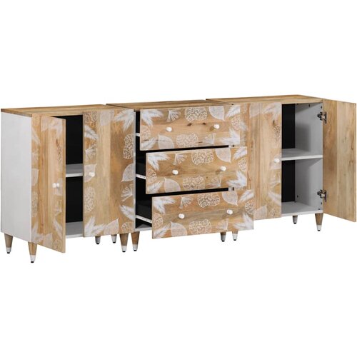 Maison Chic Bočnice 3 kosi 60x33,5x75 cm Masivni les Mango, (21729736) Slike