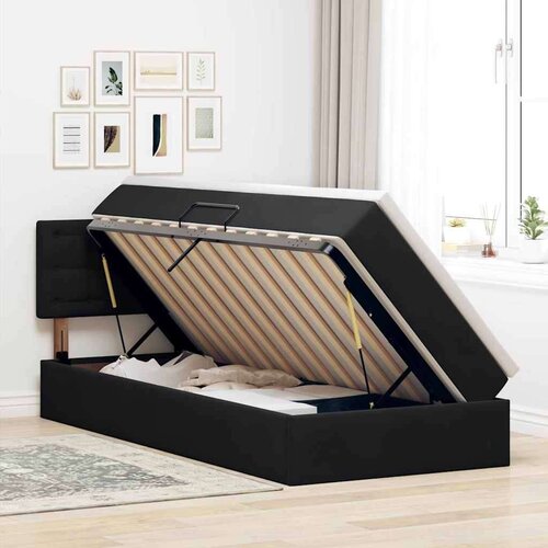  Krevet s od storage s madracem Crna 90 x 200 cm Bar&amp;scaron;un Slike
