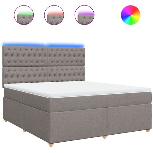 vidaXL Box spring postelja z vzmetnico taupe 180x200 cm blago, (21309308) Cene