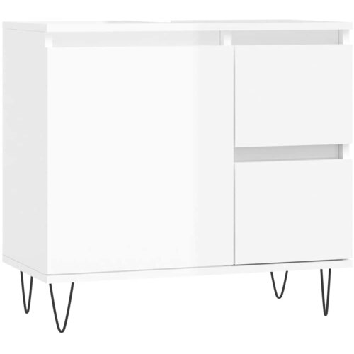 Maison Chic Kopalniška omarica - Kopalniški kabinet visok sijaj bela 65x30x190 cm inženirski les, (21794957) Cene