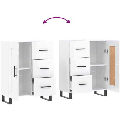  Komoda sjajna bijela 69,5x34x90 cm od konstruiranog drva Slike