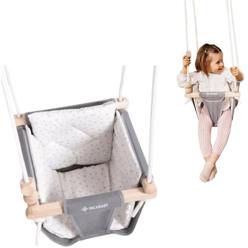 Monkey Gym Otro&scaron;ka Gugalnica Junior Grey - Zvezde, (5000081531) Cene