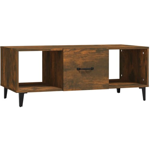 Maison Chic Klubska mizica - kavna mizica - Nizka mizica dimljeni hrast 102x50x40 cm konstruiran les, (21755233) Cene