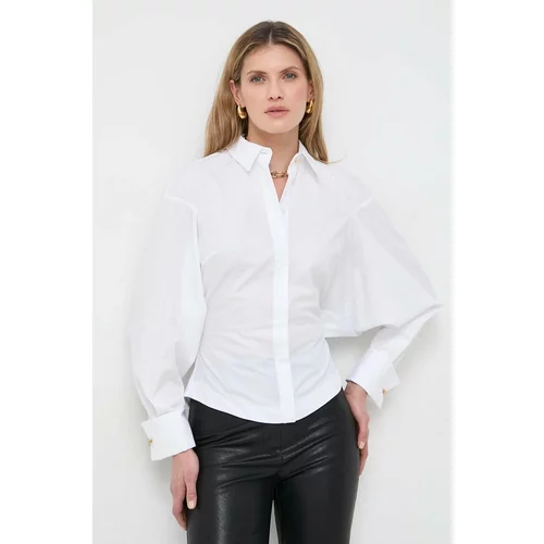 Elisabetta Franchi Pamučna košulja za žene, boja: bijela, regular, s klasičnim ovratnikom