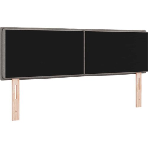  LED glava kreveta s LED trakama Sivo-smeđa 144 cm tkanina Slike