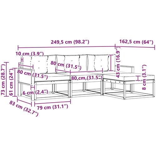 Set vanjskih sofa 4 kom. Prirodna i antracit Slike