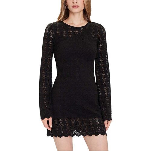 Guess Kratke obleke Ls Flared Bridgette Mini Dress Črna Slike
