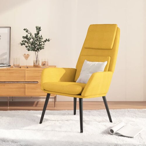 The Living Store Stol za sproščanje gorčično rumeno blago - Stol Za Sproščanje, (21420382) Cene