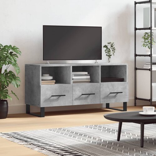 The Living Store TV omarica betonsko siva 102x36x50 cm inženirski les - TV Omarica, (21624871) Cene