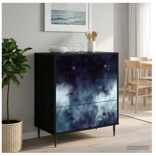 vidaXL Komoda RAALTE Plavi mramorni uzorak 66 x 36 5 x 76 cm - Plavi mramorni uzorak Cijene
