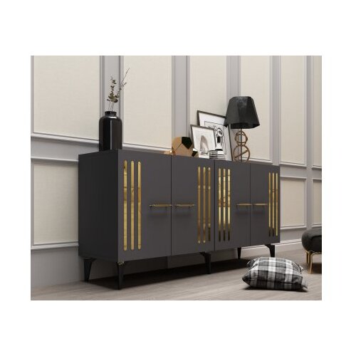 Hanah home komoda junes anthracite gold Slike