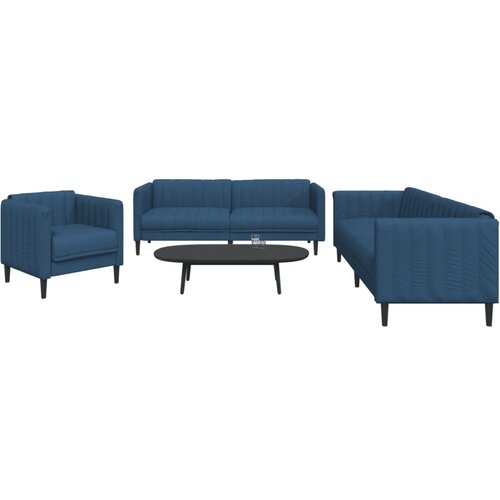 vidaXL 3-dijelni set sofa plavi od tkanine Cijene