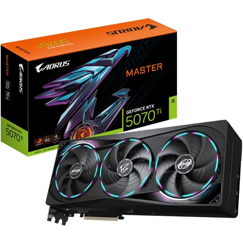 Gigabyte Grafična kartica AORUS GeForce RTX 5070 Ti MASTER 16G, 16GB GDDR7, PCI-E 5.0, (21951408) Slike