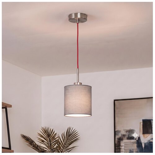 Brilagi LED luster na sajli NUBILA 1xE27/60W/230V prečnik 14 cm crvena/svetlo siva Slike