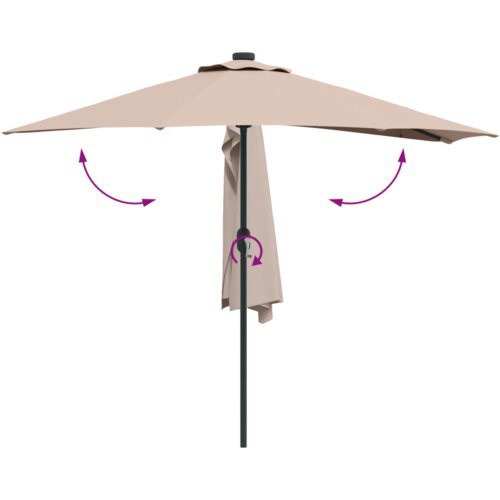 VidaXL Vrtni suncobran Sivo-smeđa 294 x 150 x 224 cm tkanina Slike