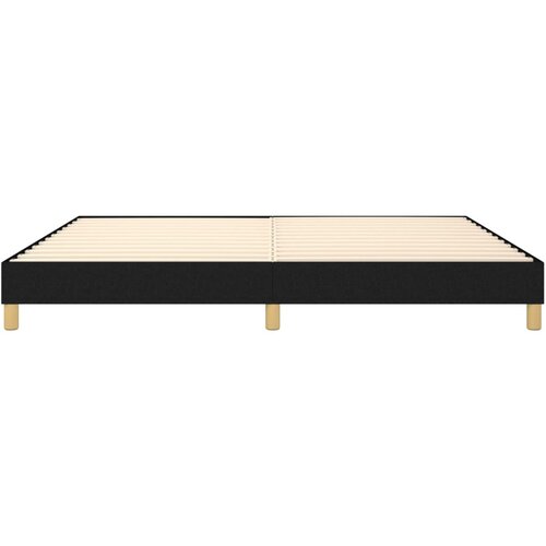  Okvir za krevet s oprugom crni 200x200 cm od tkanine Slike