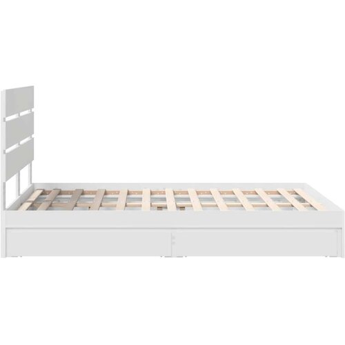  Krevet s od storage Bijelo 140 x 200 cm Konstruirano drvo Slike