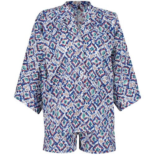 Trendyol Paisley Patterned Woven Shirt Shorts Set Slike