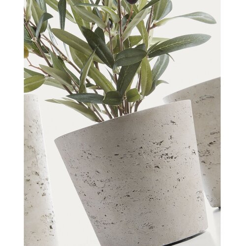 Kave Home Betonski cvetlični lonci v kompletu 3 ks &amp;oslash; 23,5 cm Low &amp;ndash; Slike