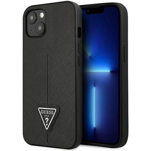 Guess GUHCP13SPSATLK IPHONE 13 MINI 5,4 CZARNY/BLACK HARDCASE SAFFIANOTRIANGLE LOGO, (21834472) Cene