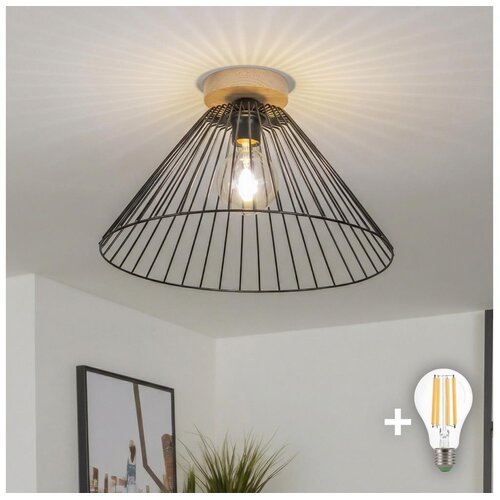  Brilagi - LED plafonski luster CERIA WIRE 1xE27/40W/230V prečnik 45 cm crna/hrast Cene