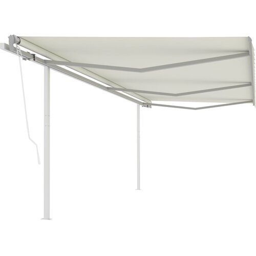 vidaXL Automatska tenda na uvlačenje sa stupovima 6 x 3 m krem Cene