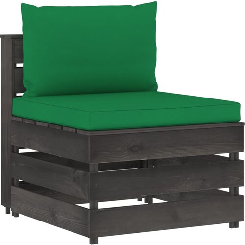 VidaXL Modularna srednja sofa s jastucima od sivo impregniranog drva Slike
