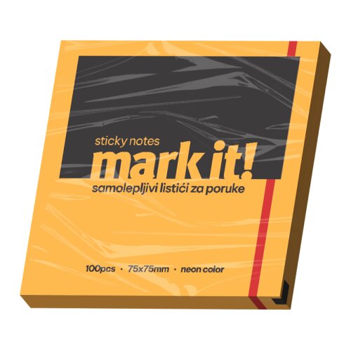 Mark IT Samolepljivi listići Mark 100lis, 75x75mm NEON narandžasti Slike