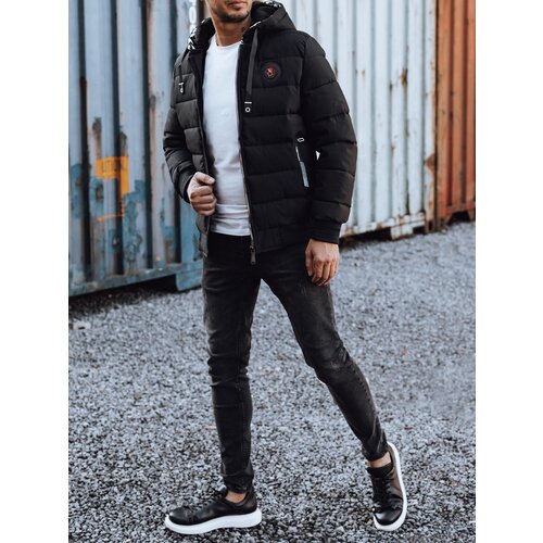 DStreet Men's winter quilted bomber jacket black Cene