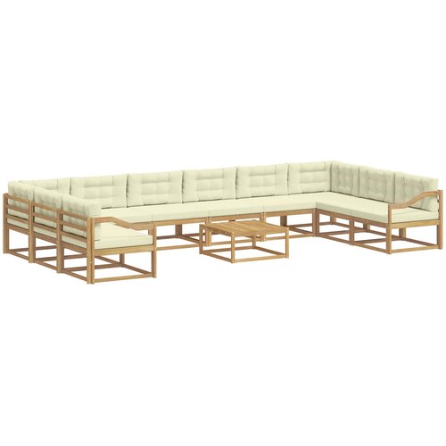  Set vanjskih sofa 11 kom. Bijela i krem Slike