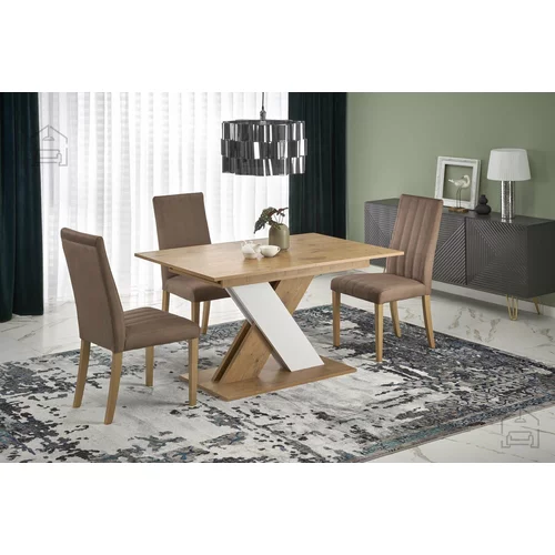 Halmar Blagovaonski stol na razvlačenje Xarelto 130/175 cm - hrast lancelot/bijela