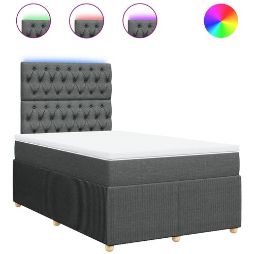 Maison Chic Box spring postelja - Vzmetna postelja z vzmetnico temno siva 120x200 cm blago SL10829, (21902559) Cene