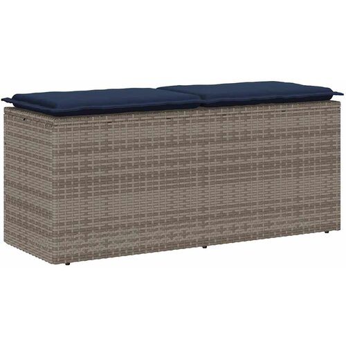 vidaXL Vrtna klop z blazino Grey 110x40x44 cm poli ratan, (22015436) Cene