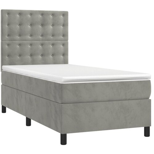 Box spring krevet s madracem svjetlosivi 100x200 cm bar&amp;scaron;unasti Slike