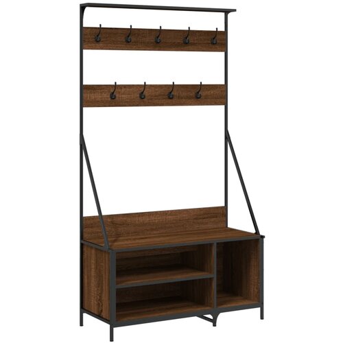 Maison Chic Regal za oblačila s prostorom za čevlje - Polica za čevlje rjav hrast 100x41x184cm, (21776416) Slike