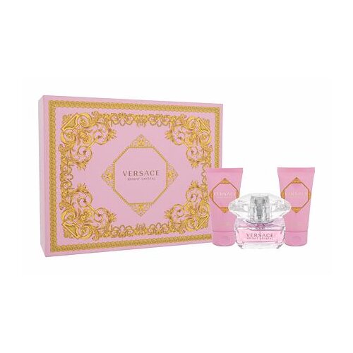 Versace Bright Crystal darilni set toaletna voda 50ml + losjon za telo 50 ml + gel za prhanje 50 ml za ženske Slike