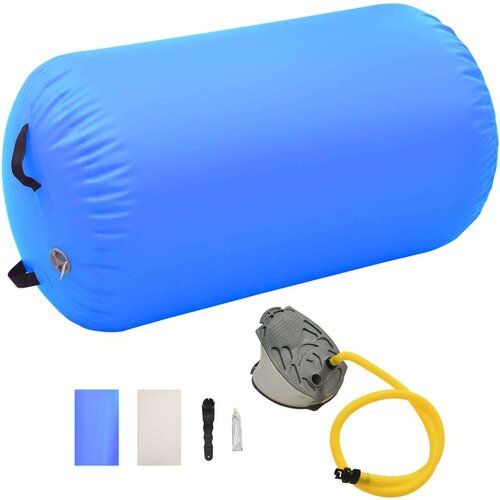 vidaXL Gimnastički valjak na napuhavanje s crpkom 100x60 cm PVC plavi Cene