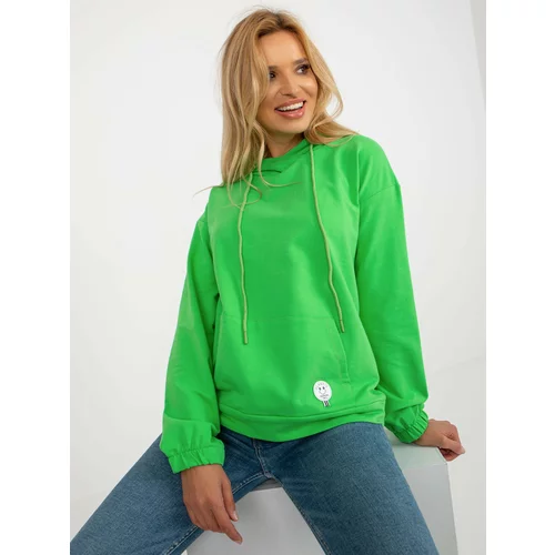 Fashion Hunters Green kangaroo sweatshirt with patch