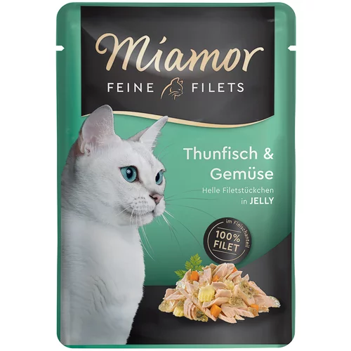 Miamor Varčno pakiranje: Feine Filets v želeju 24 x 100 g - Tuna in zelenjava