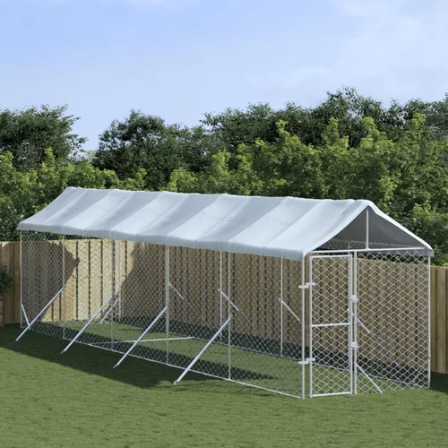  vanjski kavez za pse s krovom srebrni 2x10x2,5m pocinčani čelik