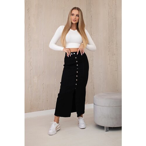 Kesi Włoski Long skirt with buttons black Cijene